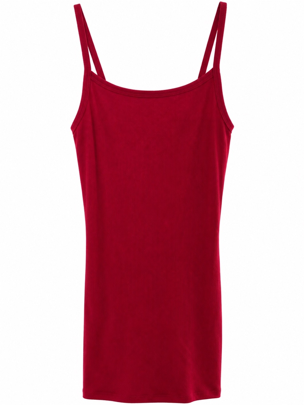 No Boundaries Red Ribbed Spaghetti-Strap Cami